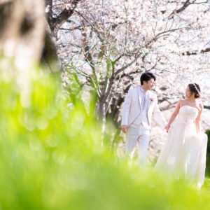 ウェディングフォト・結婚式写真カメラマン出張撮影(ロケーションフォト)_桜の季節に_奈良市・橿原市・広陵町・木津川市の写真撮影と着物レンタルはフォトスタジオワタナベ（渡辺写真館）