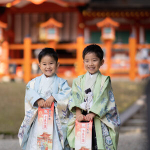 七五三カメラマン出張撮影(ロケーションフォト)_兄弟で_奈良の写真撮影と着物レンタルはフォトスタジオワタナベ（渡辺写真館）