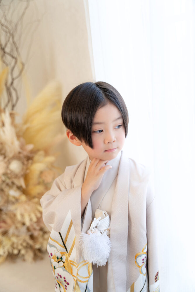 七五三(前撮り・後撮り)_5歳は大人にかっこよく_奈良の写真撮影と着物レンタルはフォトスタジオワタナベ（渡辺写真館）