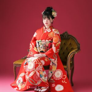 成人式振袖レンタル奈良県_B-11クラシック3_赤色振袖