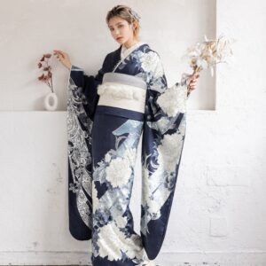 成人式振袖レンタル奈良県_H-163_クール2_紺色振袖2