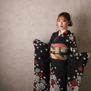 成人式振袖レンタル奈良県_M-533古典_黒色振袖