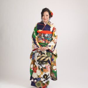 成人式振袖レンタル奈良県_M-629モダン2_青色振袖