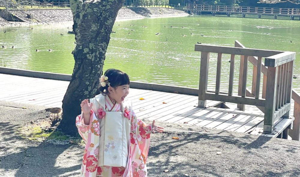 橿原神宮七五三ご祈祷・お参り_深田池