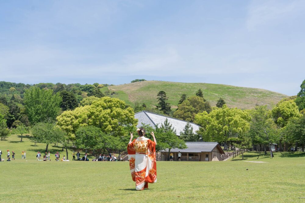 成人式振袖前撮り・後撮り_ロケーション撮影_奈良県奈良市・橿原市・広陵町・木津川市_奈良公園