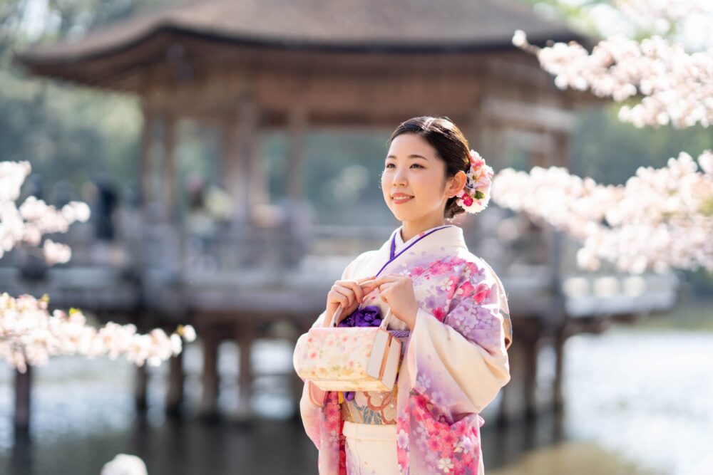 成人式振袖前撮り・後撮り_ロケーション撮影_奈良県奈良市・橿原市・広陵町・木津川市_浮見堂