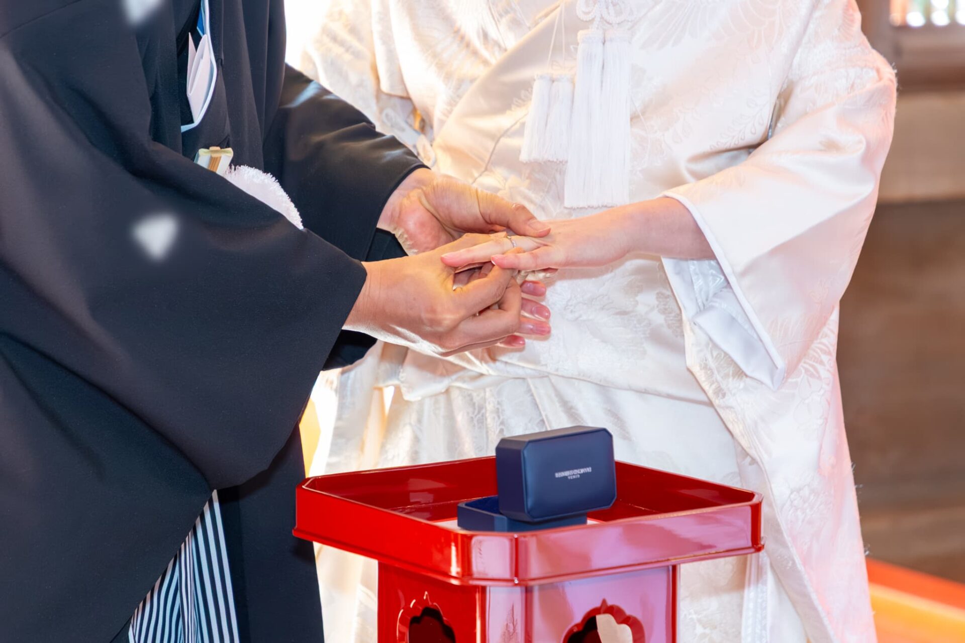 春日大社の神前式結婚式・挙式体験レポート_指輪の儀