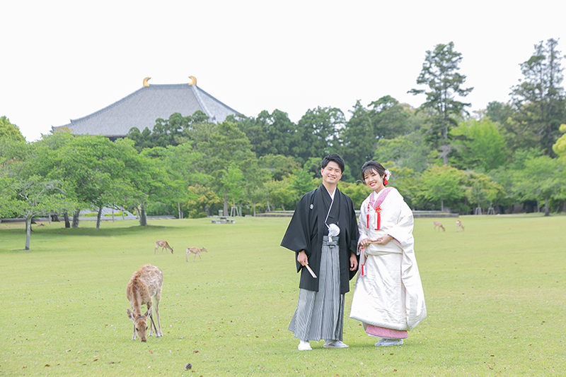 奈良のフォトウェディング・結婚式前撮りの人気スポットの奈良公園