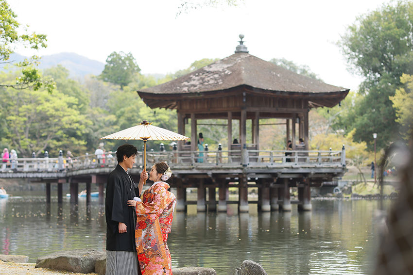 浮御堂でのフォトウエディング・結婚式前撮りロケーションフォト